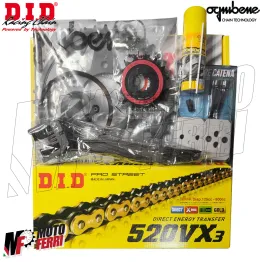 MF8447 Kit Trasmissione DID Kawasaki Z750 2004 / 2012 Corona 43 Pignone 15 Catena 2