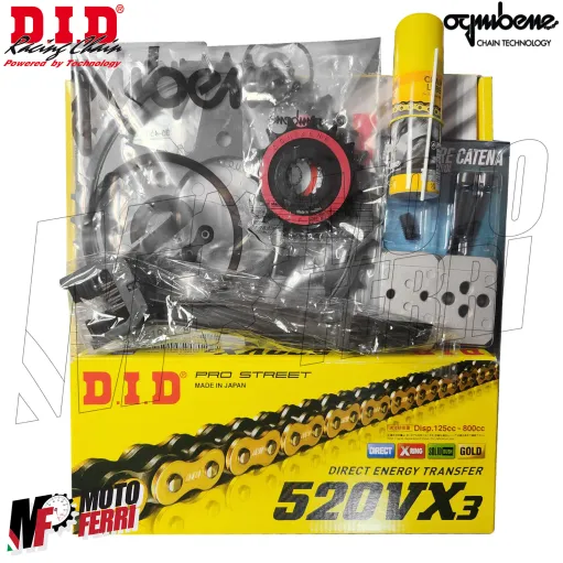MF8447 Kit Trasmissione DID Kawasaki Z750 2004 / 2012 Corona 43 Pignone 15 Catena