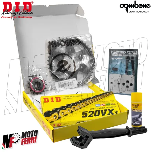 MF8447 Kit Trasmissione DID Kawasaki Z750 2004 / 2012 Corona 43 Pignone 15 Catena