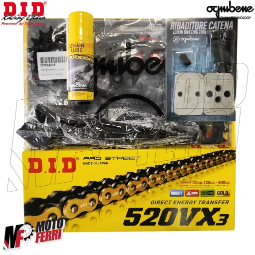 MF3383 Kit Trasmissione DID Yamaha XT660Z Tenerè 2008/2015 Corona 45 Pignone 15
