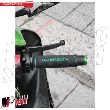 MF5023 Manopole Barracuda Racing Nero Verde Universale Moto Kawasaki Ninja Z900