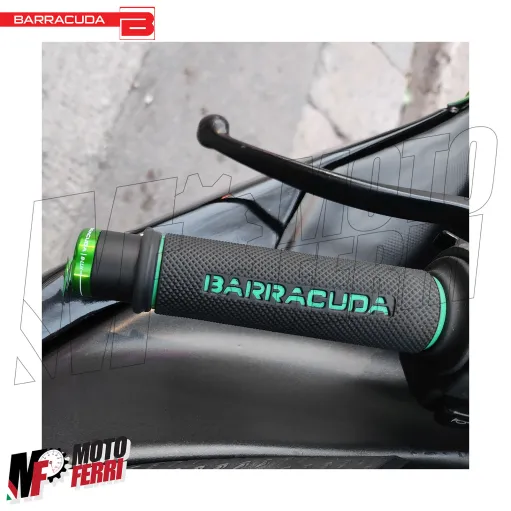 MF5023 Manopole Barracuda Racing Nero Verde Universale Moto Kawasaki Ninja Z900