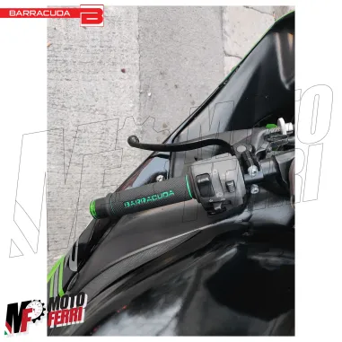 MF5023 Manopole Barracuda Racing Nero Verde Universale Moto Kawasaki Ninja Z900