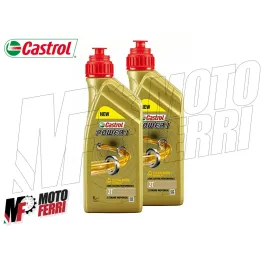 MF1538 - 2 LT OLIO MISCELA MOTORE MOTO SCOOTER 2 TEMPI CASTROL POWER 1 SEMI SINT