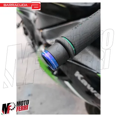 MF8533 Stabilizzatori Manubrio Barracuda B-Lux Blu Nero CNC Universale Moto