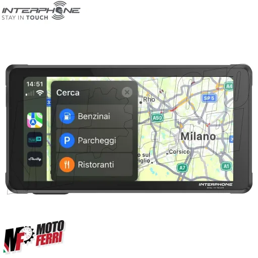 MF8534 Carplay Interphone RideSync display touch 5.5 Android Apple Moto Scooter
