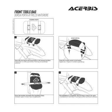 MF4487 Borsa Acerbis Porta Attrezzi da Parafango Anteriore Enduro Cross 2 Lt