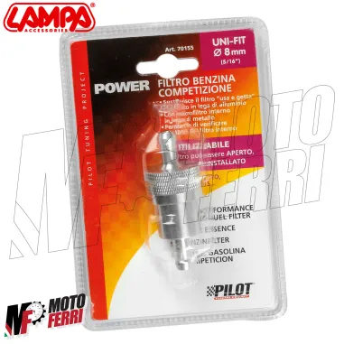 MF8541 Filtro Benzina Racing 8mm Lampa Apribile Metallo Moto Scooter Universale