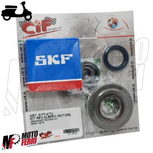 MF8570 Kit Revisione Albero Motore Cuscinetti Rulli Paraoli O-Ring Vespa T5 125