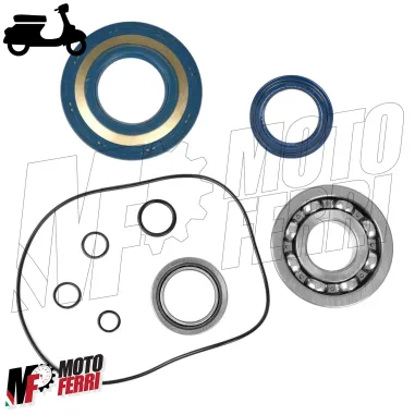 MF0944 Kit Cuscinetti e Paraoli Albero Motore Vespa PX 125 150 200 ARCOBALENO T5