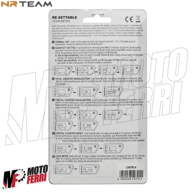 MF1030 Contaore Cross Motard Enduro NRTeam Wireless Senza Fili Digitale Nero