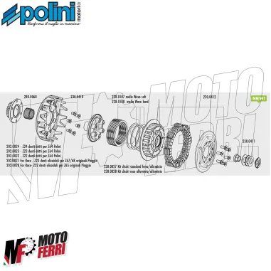 MF8587 Frizione Polini Z 23 For Race 4 Dischi Vespa PX PE 125 150 177 200 Cosa