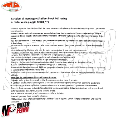 MF8609 Silent Block Supporto Motore MD Racing Rosso Vespa PX PE 200 / T5