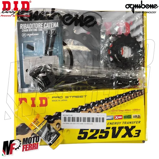 MF8637 Kit Trasmissione DID Yamaha Tracer 9 Corona 45 Pignone 16 da 2021 a 2024