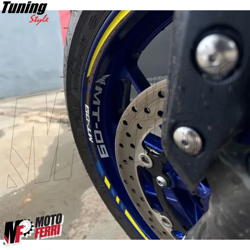 MF8660 Adesivi per Cerchi Yamaha MT-09 Argento Silver Anteriore e Posteriore