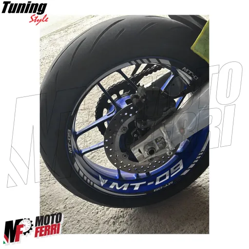 MF8660 Adesivi per Cerchi Yamaha MT-09 Argento Silver Anteriore e Posteriore