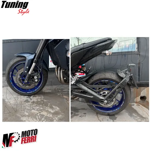 MF8660 Adesivi per Cerchi Yamaha MT-09 Argento Silver Anteriore e Posteriore