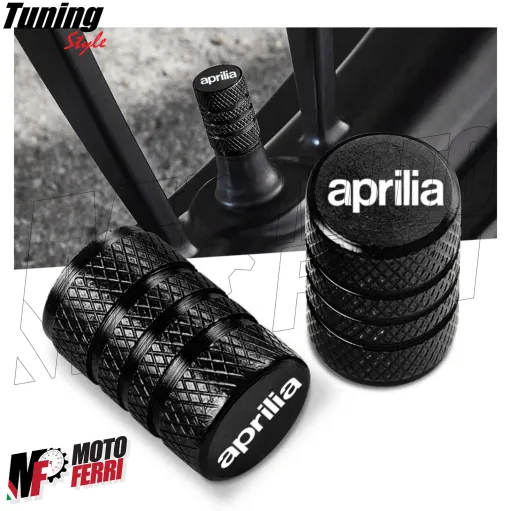 MF8667 Tappi Copri Valvola Nero CNC Aprilia RSV4 RS660 RS Tuovo Tuareg Dorsoduro