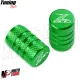 MF8668 Tappi Copri Valvola Kawasaki Z800 / Z800e in CNC Verde Cerchio Ant+Post