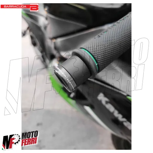 MF8686 Stabilizzatori Manubrio Barracuda B-Lux Nero Lucido CNC Universale Moto