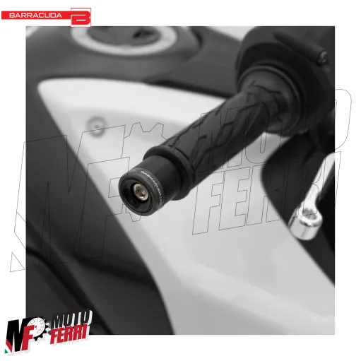 MF8686 Stabilizzatori Manubrio Barracuda B-Lux Nero Lucido CNC Universale Moto