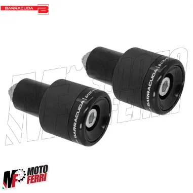MF8686 Stabilizzatori Manubrio Barracuda B-Lux Nero Lucido CNC Universale Moto