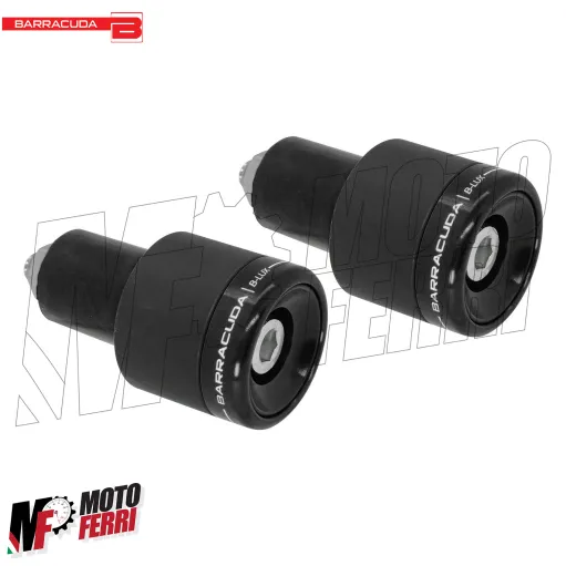 MF8686 Stabilizzatori Manubrio Barracuda B-Lux Nero Lucido CNC Universale Moto