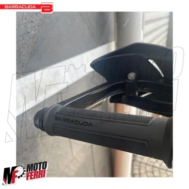 MF2064 Coppia Manopole Barracuda Basic Universali Nere Gomma Honda Yamaha Ducati BMW Suzuki Kawasaki