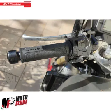 MF2064 Coppia Manopole Barracuda Basic Universali Nere Gomma Honda Yamaha Ducati BMW Suzuki Kawasaki
