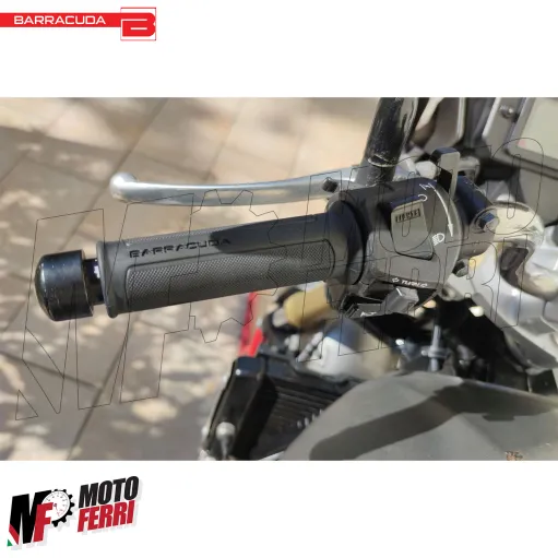 MF2064 Coppia Manopole Barracuda Basic Universali Nere Gomma Honda Yamaha Ducati BMW Suzuki Kawasaki