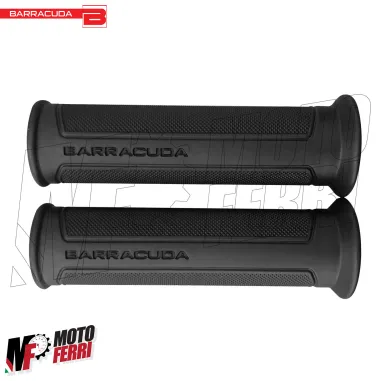 MF2064 Coppia Manopole Barracuda Basic Universali Nere Gomma Honda Yamaha Ducati BMW Suzuki Kawasaki