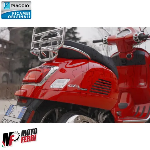 MF2033 Portapacchi Posteriore Cromo Originale Vespa GTS 125 250 300 (2005/2024)