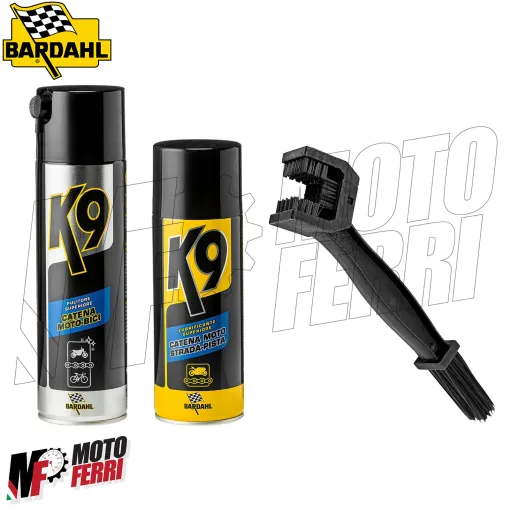 MF6349 Grasso Catena Bardahl K9 Moto Strada Pista + Pulitore + Spazzola
