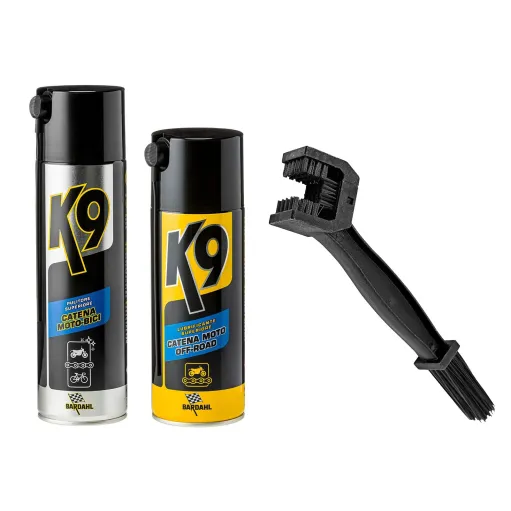 MF6350 Kit Grasso + Pulitore + Spazzola Catena Bardahl K9 Cross Enduro Off Road