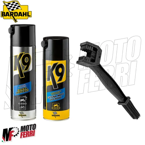 MF6350 Kit Grasso + Pulitore + Spazzola Catena Bardahl K9 Cross Enduro Off Road