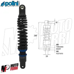 MF8761 Ammortizzatore Posteriore Polini Regolabile Aerox F12 Booster SR 290mm 2