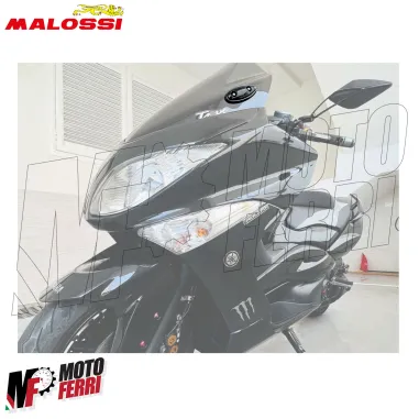MF2539 Tappi Coperchi Malossi Specchietti Nero Lucido Yamaha TMax 500 2008 / 2011