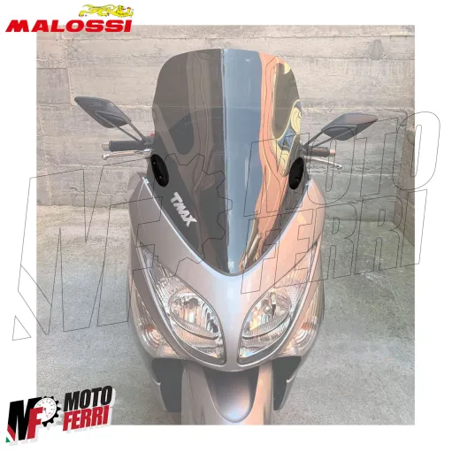 MF2539 Tappi Coperchi Malossi Specchietti Nero Lucido Yamaha TMax 500 2008 / 2011