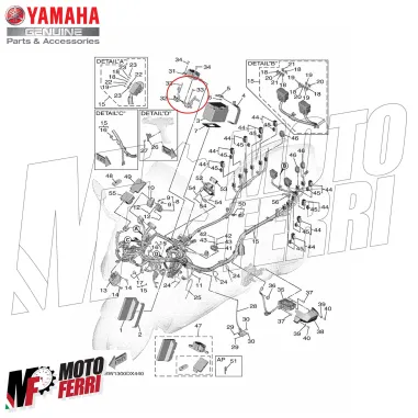 MF8786 Supporto Anteriore Bloccasterzo Originale Yamaha TMax 560 da 2022 al 2025