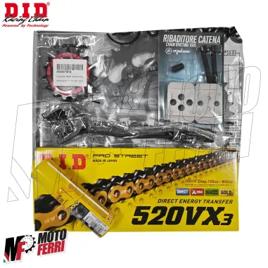 MF8811 Kit Trasmissione DID Moto Morini X-Cape 650 da 2021 a 2025 Corona 46 Pignone 15
