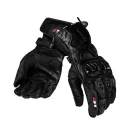 MF8817 Guanti Moto Lunghi LS2 SWIFT RACING in Pelle Nero con Protezioni