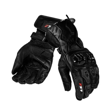 MF8817 Guanti Moto Lunghi LS2 SWIFT RACING in Pelle Nero con Protezioni