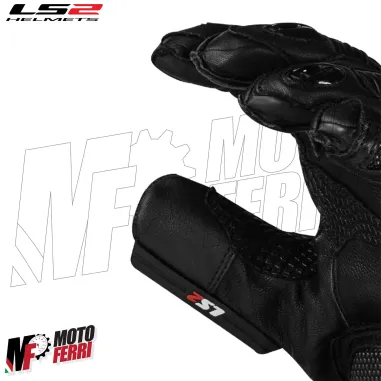 MF8817 Guanti Moto Lunghi LS2 SWIFT RACING in Pelle Nero con Protezioni