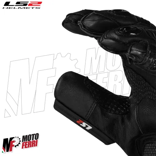 MF8817 Guanti Moto Lunghi LS2 SWIFT RACING in Pelle Nero con Protezioni