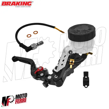 MF8834 Pompa Freno Anteriore Radiale BRAKING 19 Fusa Leva Nera Snodabile Moto