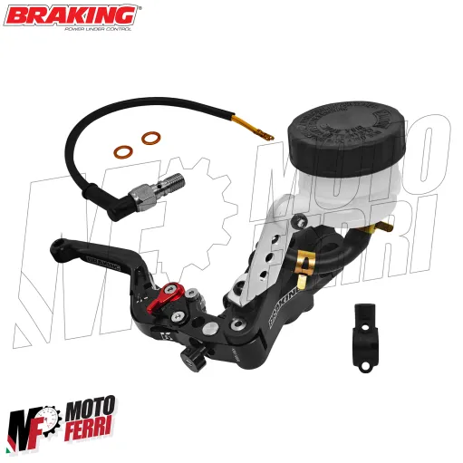 MF8834 Pompa Freno Anteriore Radiale BRAKING 19 Fusa Leva Nera Snodabile Moto