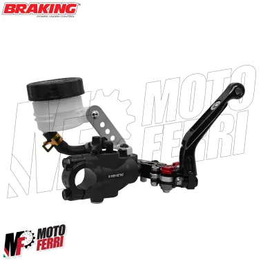 MF8834 Pompa Freno Anteriore Radiale BRAKING 19 Fusa Leva Nera Snodabile Moto