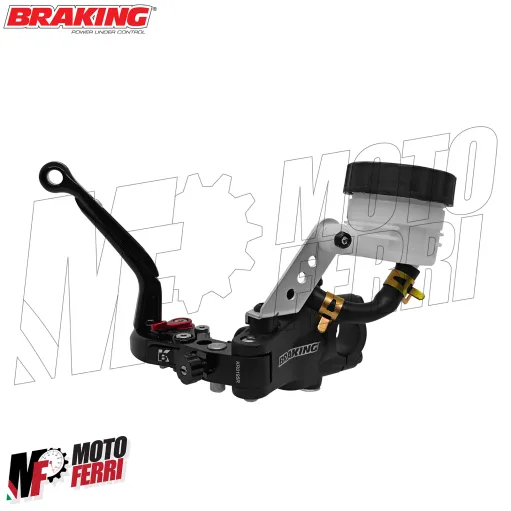 MF8834 Pompa Freno Anteriore Radiale BRAKING 19 Fusa Leva Nera Snodabile Moto