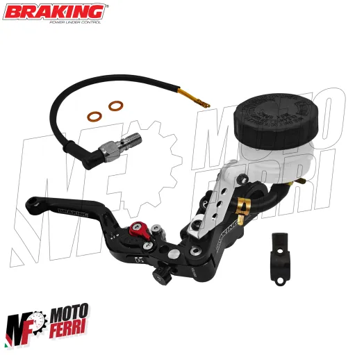 MF8834 Pompa Freno Anteriore Radiale BRAKING 19 Fusa Leva Nera Snodabile Moto