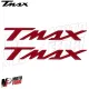MF8840 Kit 2 Adesivi Rosso Metal Resina 3D Carena Posteriore Yamaha TMax 500 530 560